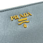 PRADA Long Wallet Purse 1M0506 saffiano leather blue logo