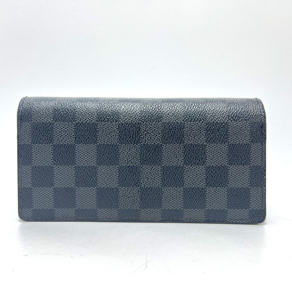 LOUIS VUITTON Long Wallet Purse N62655 Damier Grafitto Canvas black Portefeuille Brazza
