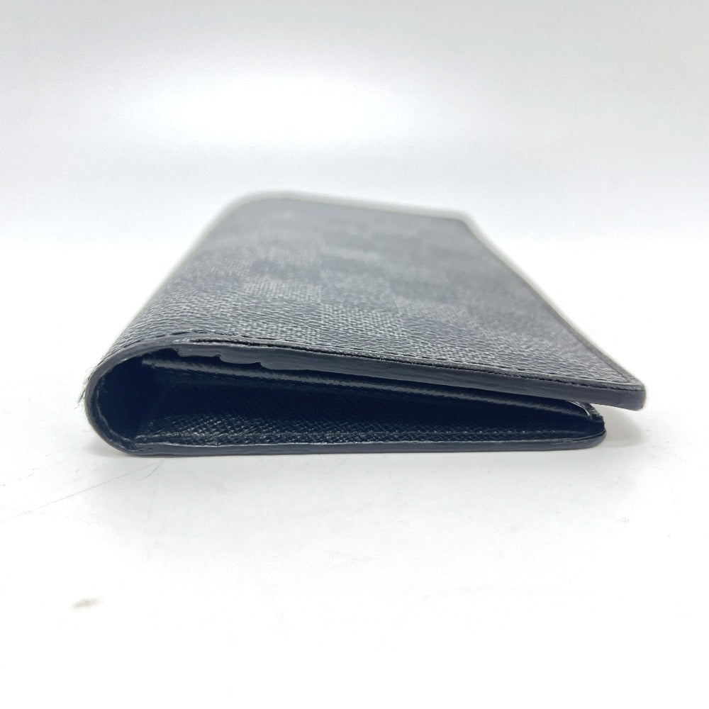 LOUIS VUITTON Long Wallet Purse N62655 Damier Grafitto Canvas black Portefeuille Brazza