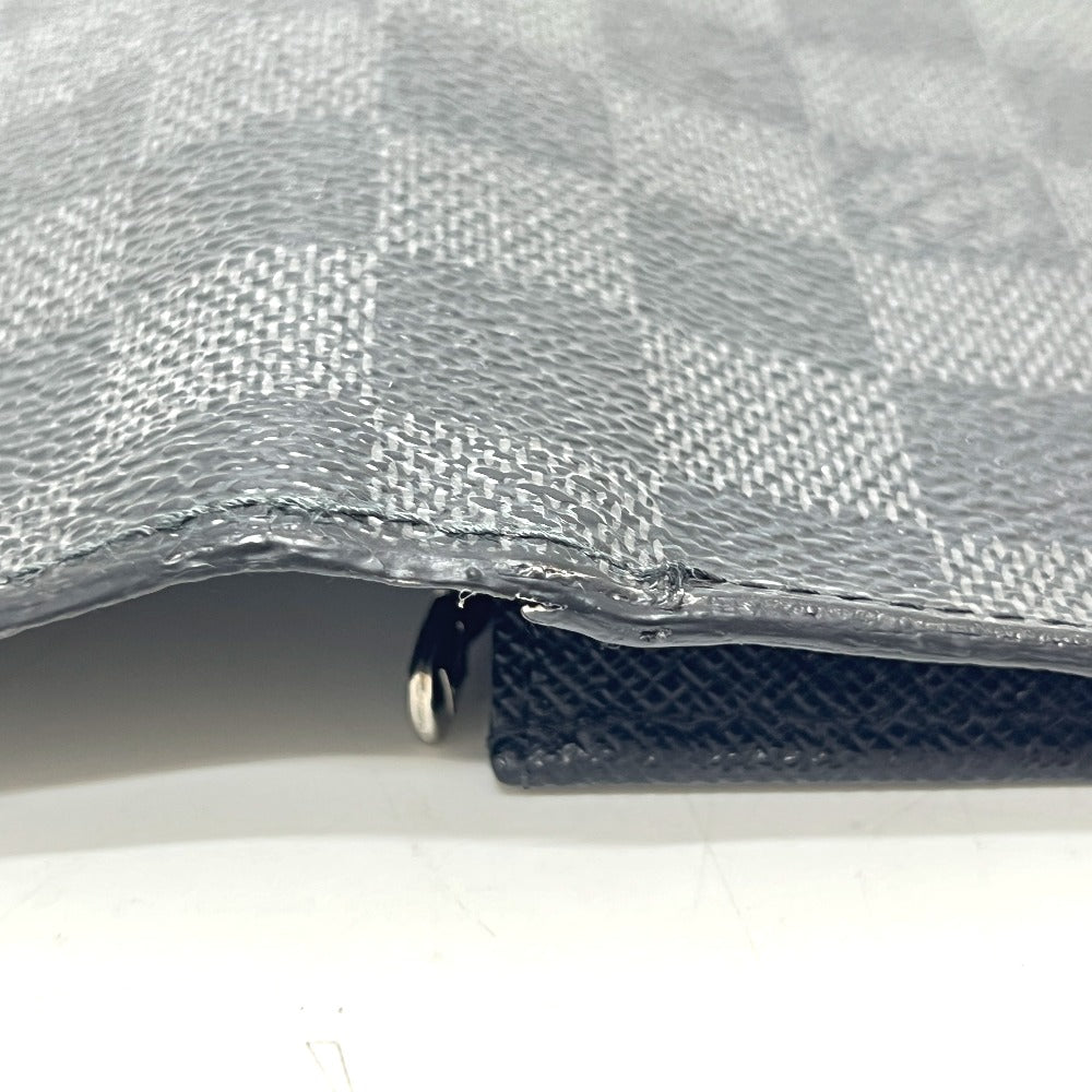 LOUIS VUITTON Long Wallet Purse N62655 Damier Grafitto Canvas black Portefeuille Brazza