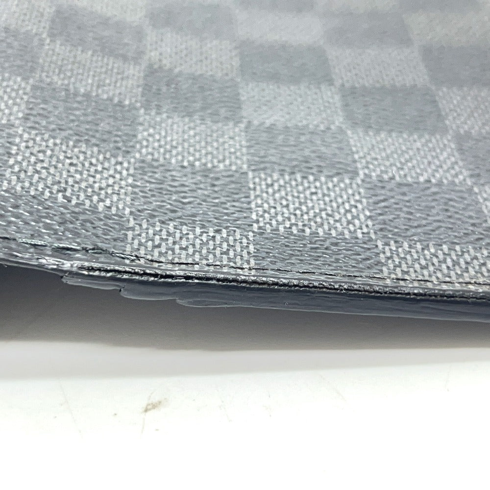 LOUIS VUITTON Long Wallet Purse N62655 Damier Grafitto Canvas black Portefeuille Brazza