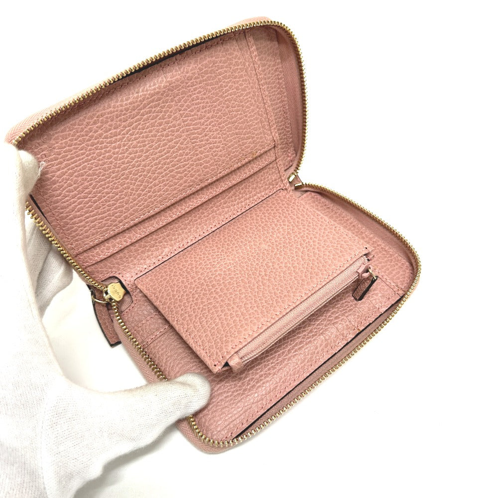 GUCCI Folded wallet 464884 leather pink Interlocking G