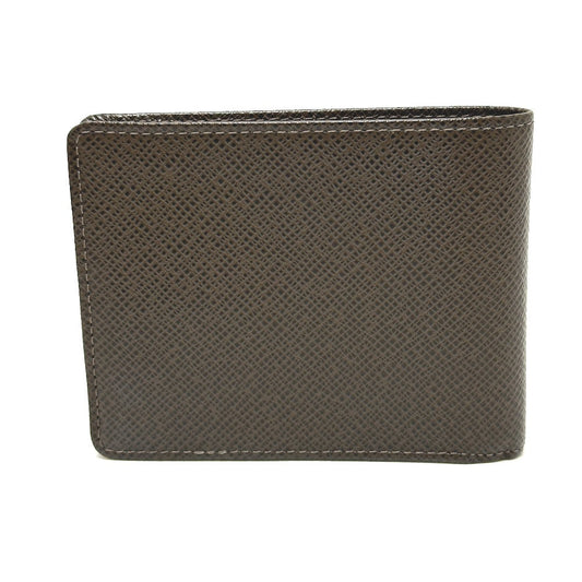 LOUIS VUITTON Folded wallet M30488 Taiga Leather Brown Portobier 6 Cult Credit