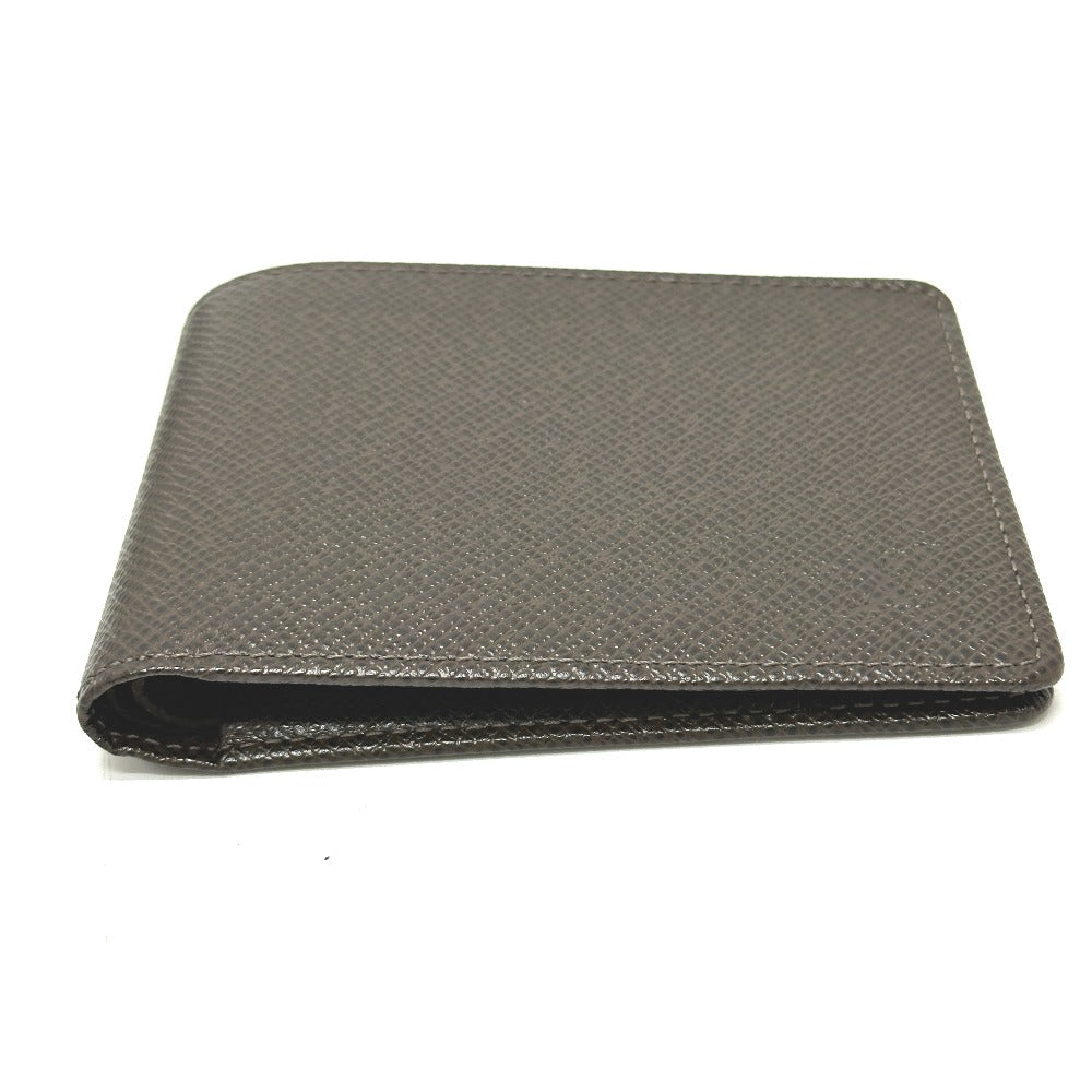 LOUIS VUITTON Folded wallet M30488 Taiga Leather Brown Portobier 6 Cult Credit