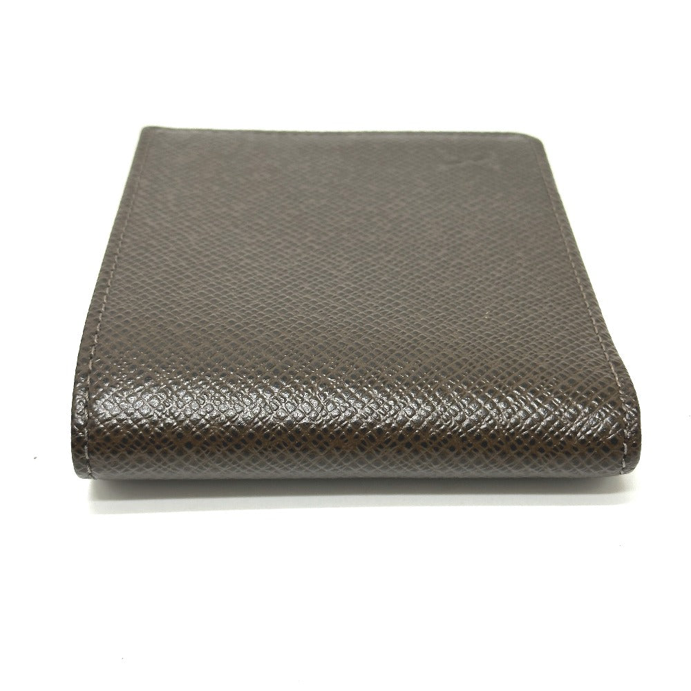 LOUIS VUITTON Folded wallet M30488 Taiga Leather Brown Portobier 6 Cult Credit