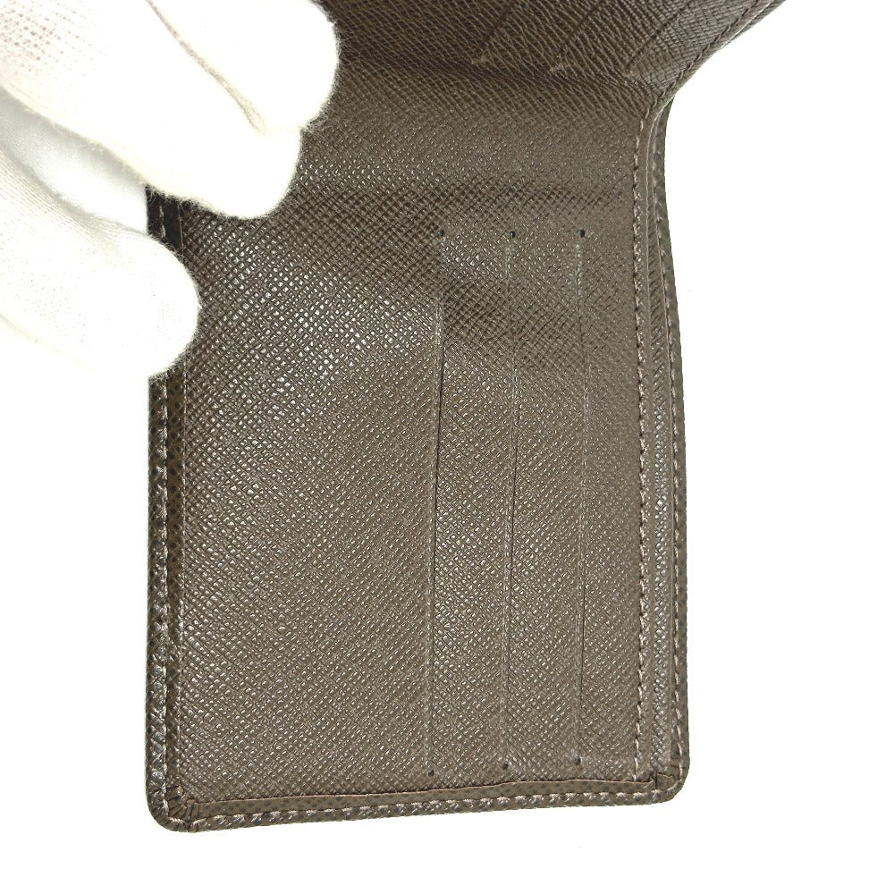 LOUIS VUITTON Folded wallet M30488 Taiga Leather Brown Portobier 6 Cult Credit