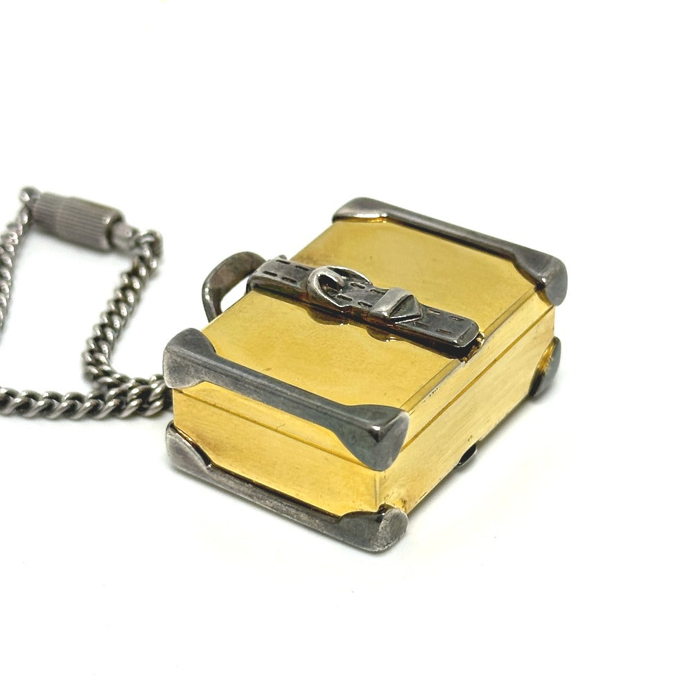 GUCCI Bag charm metal Gold x Silver Old Gucci Trunk