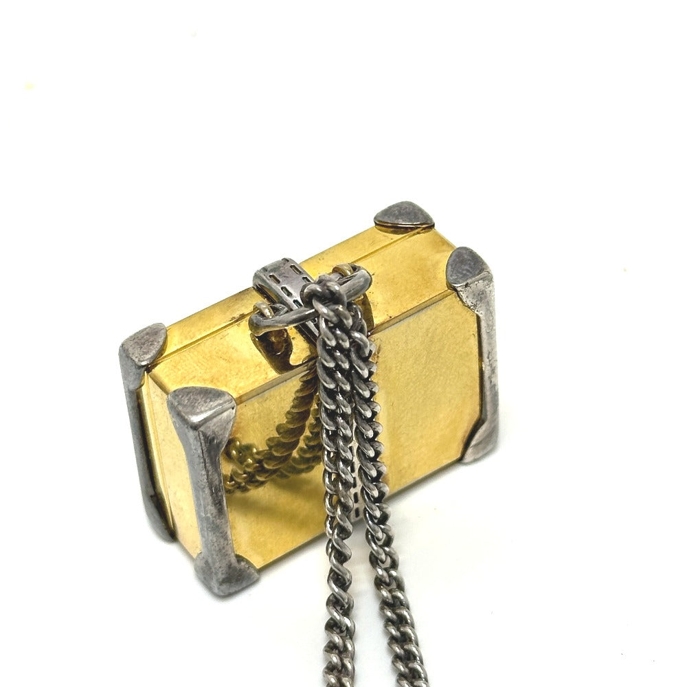 GUCCI Bag charm metal Gold x Silver Old Gucci Trunk