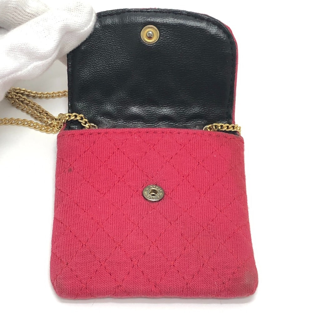 CHANEL Shoulder Bag Jersey Red COCO Mark Matrasse