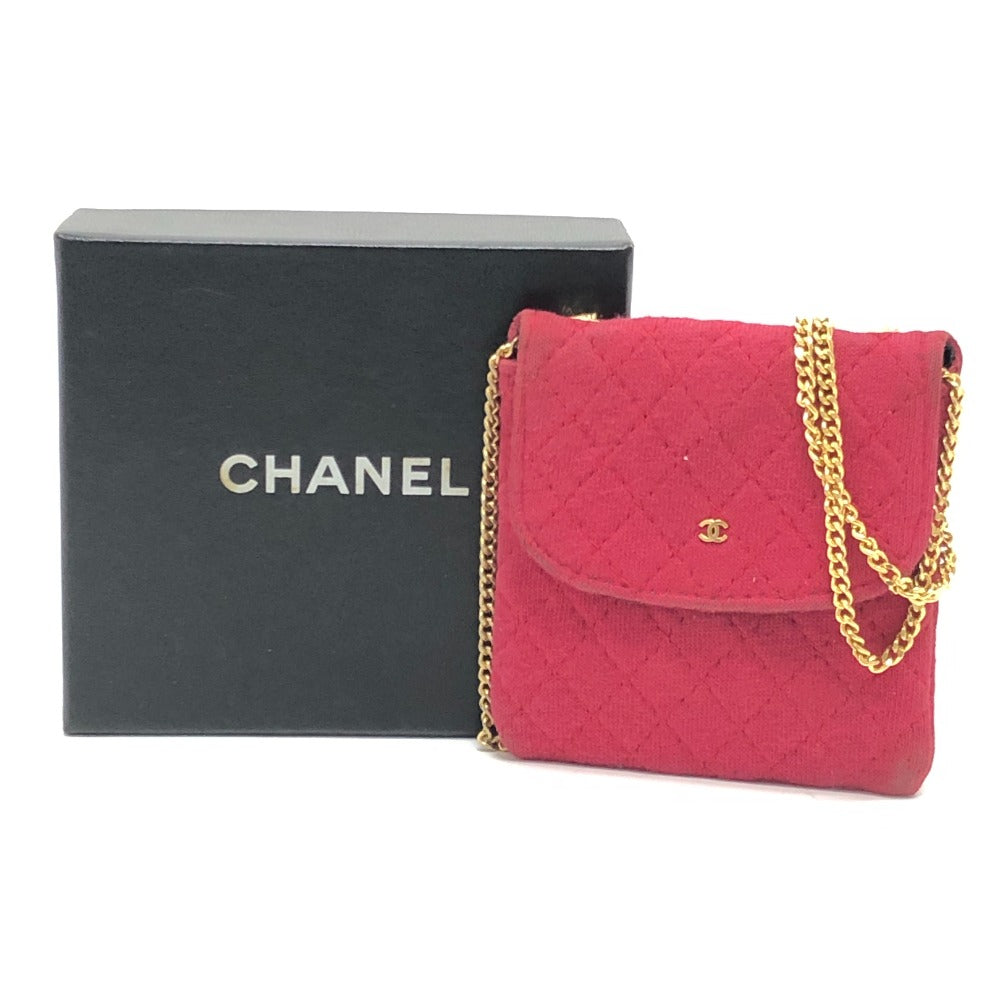 CHANEL Shoulder Bag Jersey Red COCO Mark Matrasse