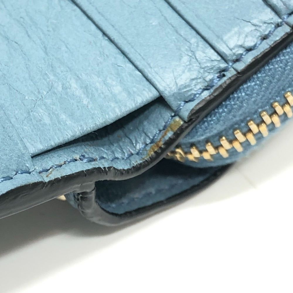 VALENTINO Folded wallet leather blue quilting Rock studs