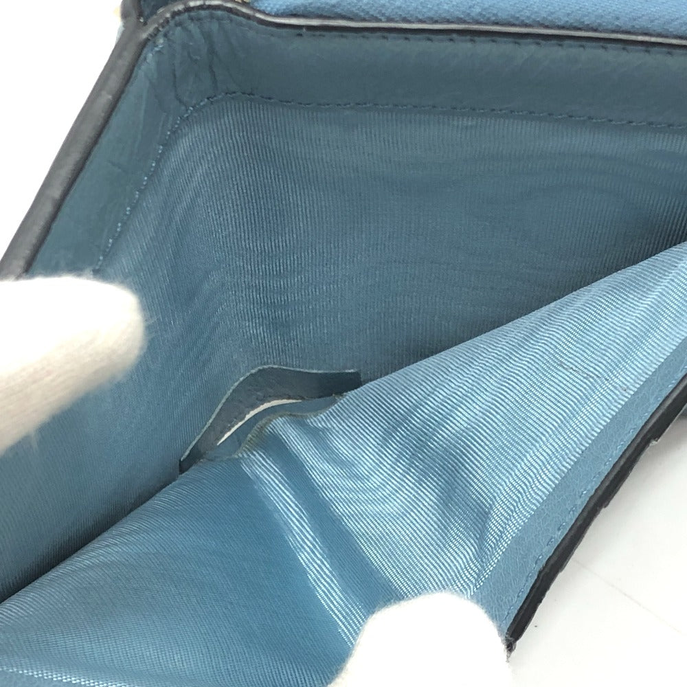 VALENTINO Folded wallet leather blue quilting Rock studs