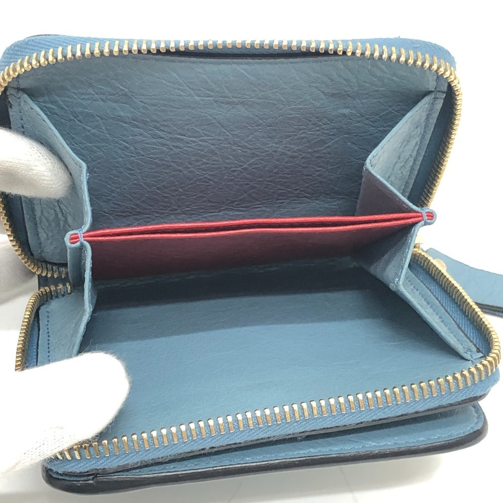 VALENTINO Folded wallet leather blue quilting Rock studs