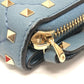 VALENTINO Folded wallet leather blue quilting Rock studs