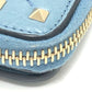 VALENTINO Folded wallet leather blue quilting Rock studs