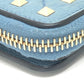 VALENTINO Folded wallet leather blue quilting Rock studs