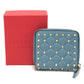 VALENTINO Folded wallet leather blue quilting Rock studs