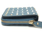 VALENTINO Folded wallet leather blue quilting Rock studs