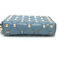 VALENTINO Folded wallet leather blue quilting Rock studs