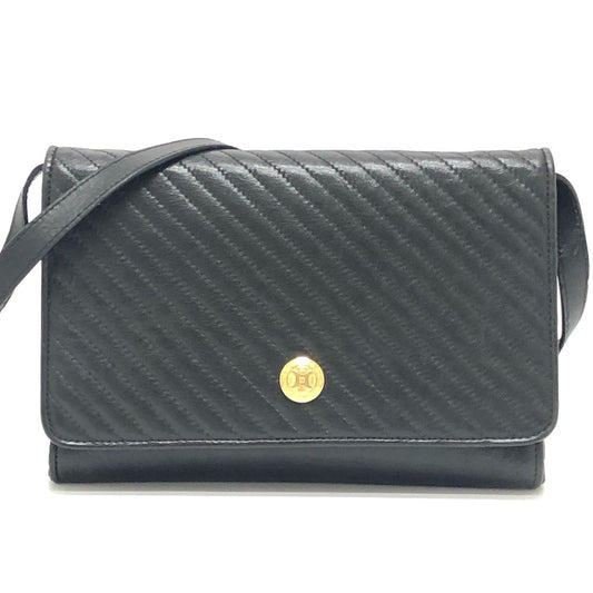 CELINE Shoulder Bag leather black logo
