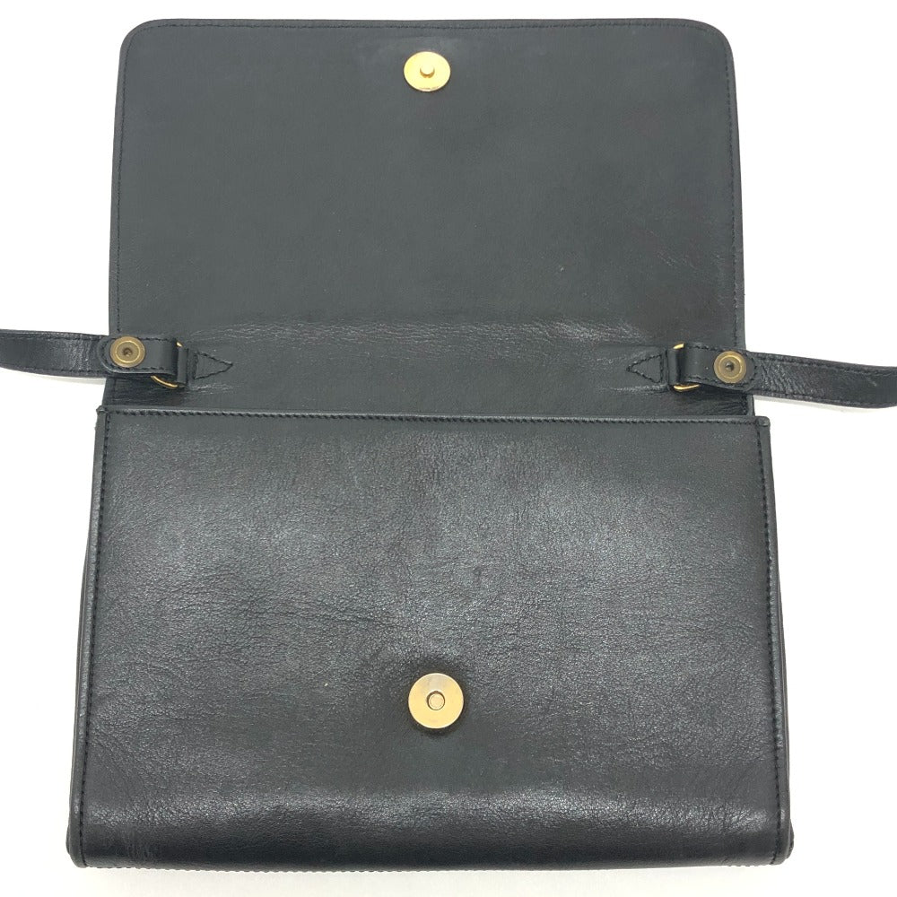 CELINE Shoulder Bag leather black logo