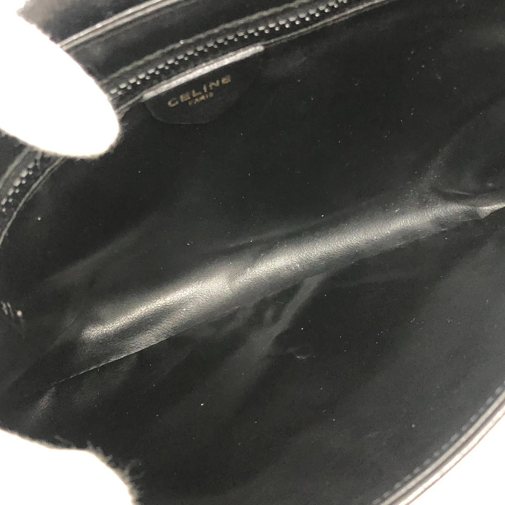 CELINE Shoulder Bag leather black logo