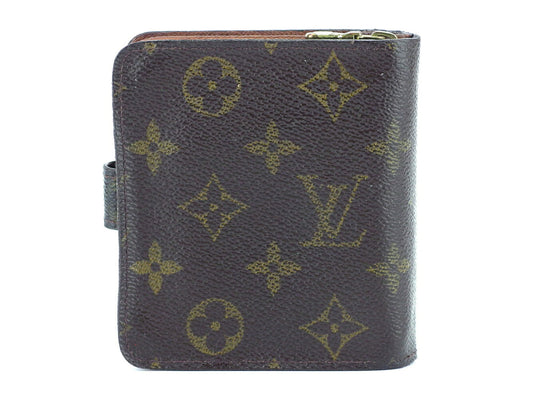 LOUIS VUITTON Bifold Wallet M61667 Brown beige gold Compact zip