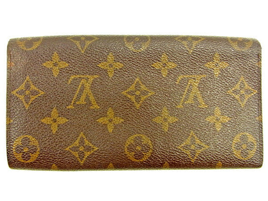 LOUIS VUITTON Long Wallet Purse M61724 Brown Pochette Porto MonÃ©credi