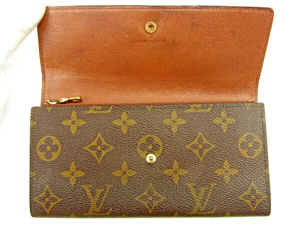 LOUIS VUITTON Long Wallet Purse M61724 Brown Pochette Porto MonÃ©credi