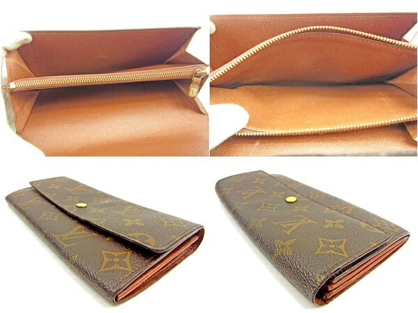 LOUIS VUITTON Long Wallet Purse M61724 Brown Pochette Porto MonÃ©credi
