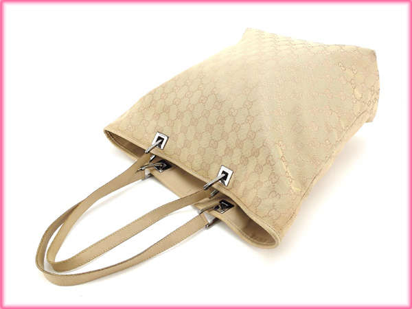 GUCCI Tote Bag GG canvas beige