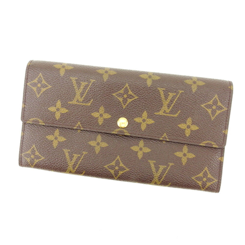 LOUIS VUITTON Long Wallet Purse M61725 Brown Pochette Porto MonÃ©credi