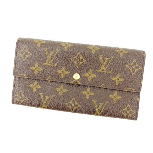 LOUIS VUITTON Long Wallet Purse M61725 Brown Pochette Porto MonÃ©credi
