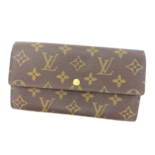 LOUIS VUITTON Long Wallet Purse M61725 Brown Pochette Porto MonÃ©credi