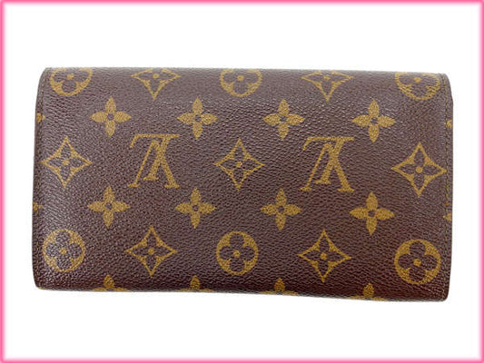 LOUIS VUITTON Long Wallet Purse M61725 Brown Pochette Porto MonÃ©credi