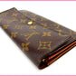 LOUIS VUITTON Long Wallet Purse M61725 Brown Pochette Porto MonÃ©credi