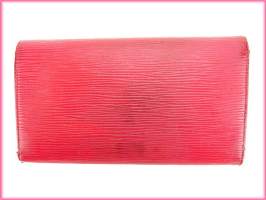 LOUIS VUITTON Long Wallet Purse M63387 Epi Leather Red Porte Tresor International