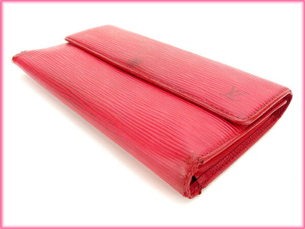 LOUIS VUITTON Long Wallet Purse M63387 Epi Leather Red Porte Tresor International