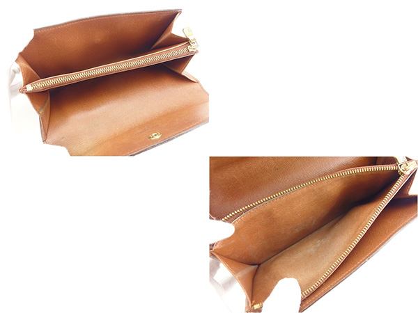 LOUIS VUITTON Long Wallet Purse M61724 Brown Pochette Porto MonÃ©credi