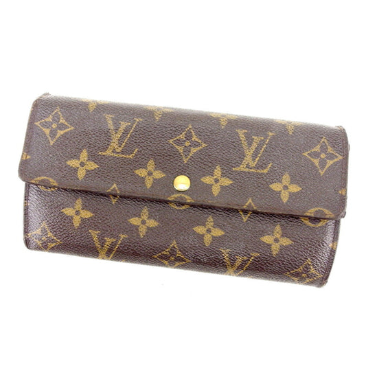 LOUIS VUITTON Long Wallet Purse M61726 Brown Pochette Porto MonÃ©credi