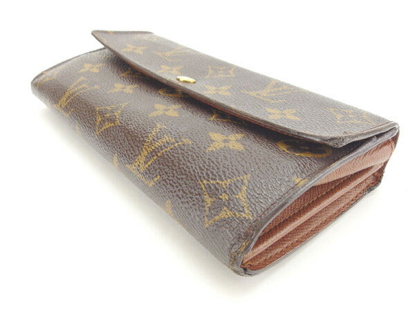 LOUIS VUITTON Long Wallet Purse M61726 Brown Pochette Porto MonÃ©credi