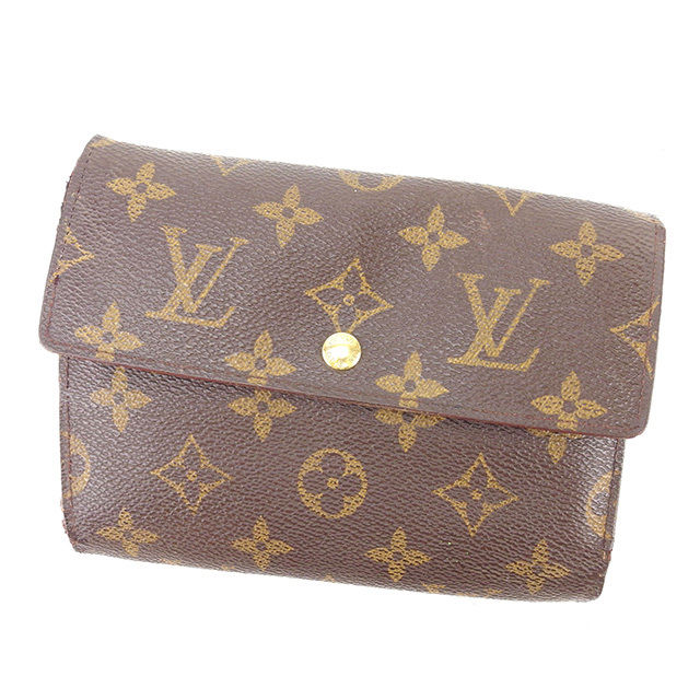 LOUIS VUITTON Tri-fold wallet M61202 Brown Porte TresorEtui Papie