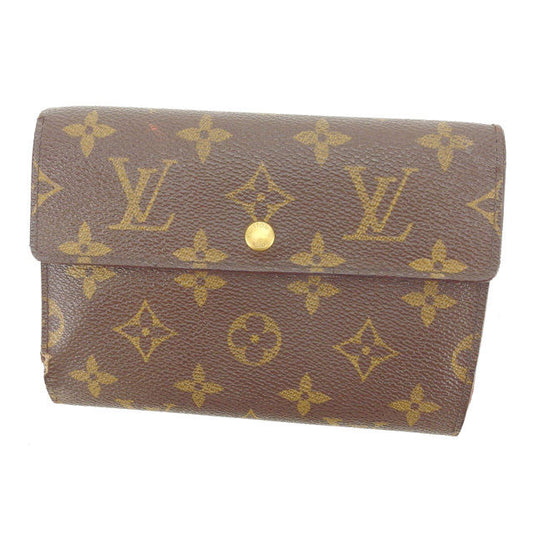 LOUIS VUITTON Tri-fold wallet M61202 PVCx leather Brown Porte TresorEtui Papie