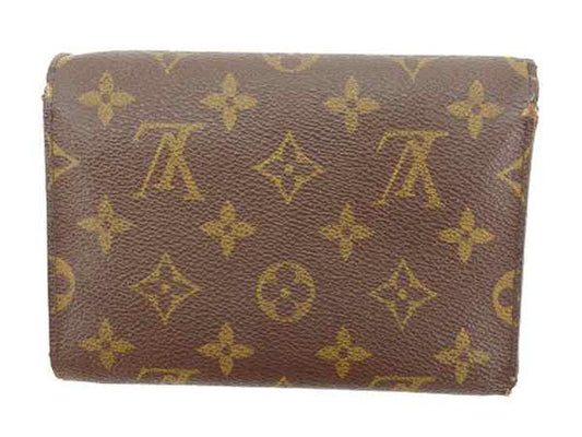 LOUIS VUITTON Tri-fold wallet M61202 PVCx leather Brown Porte TresorEtui Papie