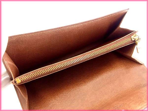 LOUIS VUITTON Long Wallet Purse M61725 Brown /Pochette Porte Monnaie Credit