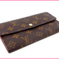 LOUIS VUITTON Long Wallet Purse M61725 Brown /Pochette Porte Monnaie Credit