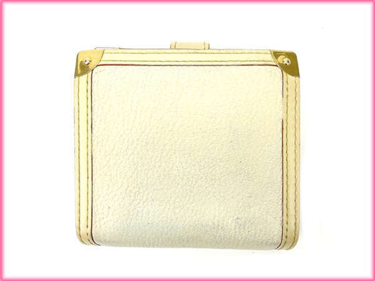 LOUIS VUITTON Bifold Wallet M91831 white Compact zip