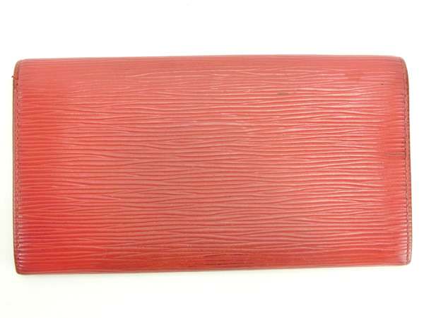 LOUIS VUITTON Long Wallet Purse M60316 Red Pochette Porto MonÃ©credi