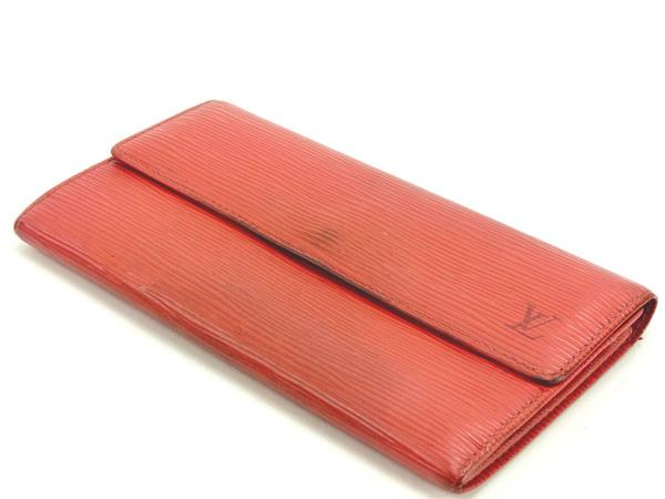 LOUIS VUITTON Long Wallet Purse M60316 Red Pochette Porto MonÃ©credi