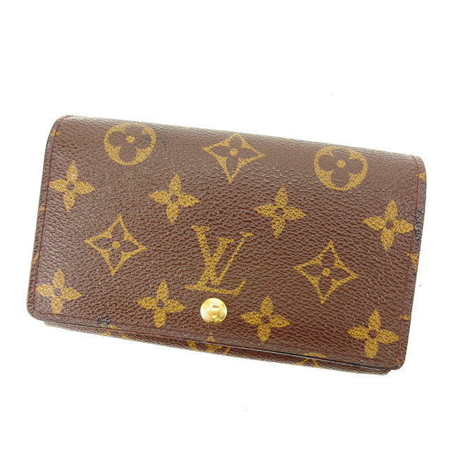 LOUIS VUITTON Long Wallet Purse M61730 PVCx leather Brown Portonebi Tresol